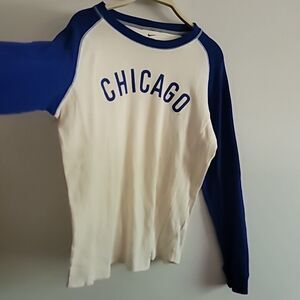 Nike Chicago Cubs Cooperston Collection Waffle Baseball Long Sleeve Shirt Mens L